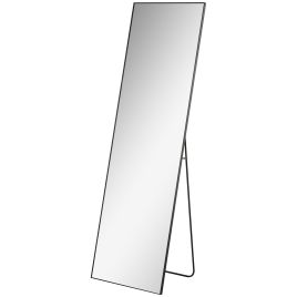 HALSTEAD Full Length Aluminium Framed Mirror for Floor Standing or Wall Hanging - Black