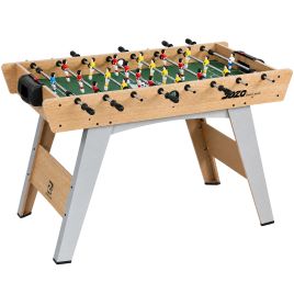 SHAFTESBURY 4ft Table Football Game with 22 Players, 2 Balls and Manual Scorers - Natural Wood Finish, Green and Light Grey