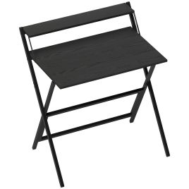 EASTBOURNE 81.5 cm Folding Computer Desk with Raised Monitor Shelf - Black
