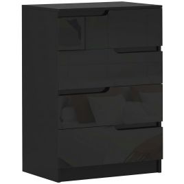HERNE Black Chest of Drawers - Medium-sized, 4 Drawers