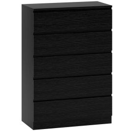 CLUNBURY Black Chest of Drawers - Medium-sized, 5 Drawers