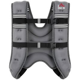 MONJAD 5 kg Adjustable Weighted Vest with Pocket and Reflective Strips for Running and Training - Grey