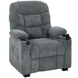 STUDLEY Power Recliner Armchair with Massage, Heat, Memory Function and Quiet Motor - Dark Grey and Black