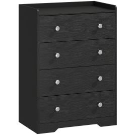 WEYBRIDGE Black Chest of Drawers - Medium-sized, 4 Drawers