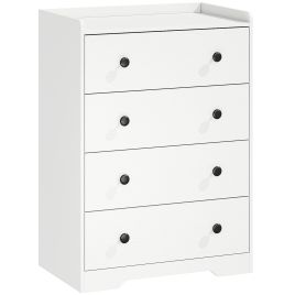 WEYBRIDGE White Chest of Drawers - Medium-sized, 4 Drawers