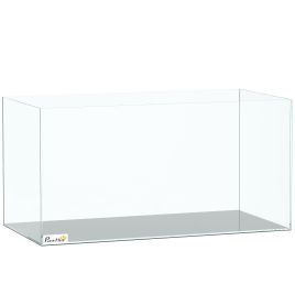 SEDBERGH 51L Bare Glass Fish Tank with Protective Base Mat for Fish and Shrimps - Transparent and Black