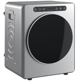 QUAMOOR 5 kg Compact Tumble Dryer with Adjustable Temperature from 40 to 60 Degrees Celsius - Silver Tone