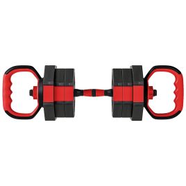 ARVETHLYN 6 in 1 20 kg Adjustable Dumbbell, Kettlebell and Barbell Weight Set for Home Training - Red