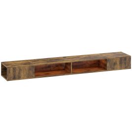 MALVERN Wall Mounted Floating TV Stand with RGB LED Lights for TVs up to 75 Inches - Rustic Brown