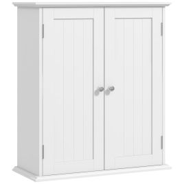STAMFORD 3 Tier Wall Mounted Bathroom Storage Cabinet with Adjustable Shelf - White