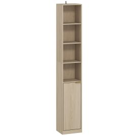 TOWCESTER 6 Tier Bookcase with Adjustable Shelves and Anti Tip Hardware - Oak Wood Effect and Gold Tone