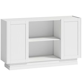 WESTBOURNE 133 cm Sideboard Cabinet with 2 Open Shelves, 2 Cupboards and Soft Close Doors - White