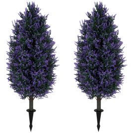 MINCHINHAMPTON Set of 2 UV Resistant Artificial Lavender Plants with Stakes, 90 cm Tall - Blue and Lavender