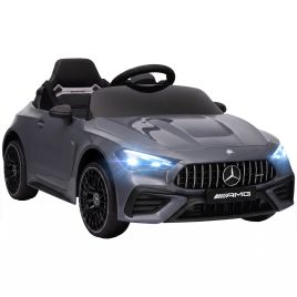 STENFORD Mercedes AMG Licensed 12V Kids Electric Ride On Car with Dual Motors and Remote, Ages 3 to 6 - Grey