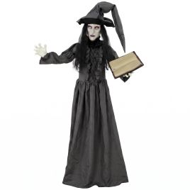 CAISTOR 180 cm Animated Witch Halloween Decoration for Indoor and Outdoor Use - Dark Grey