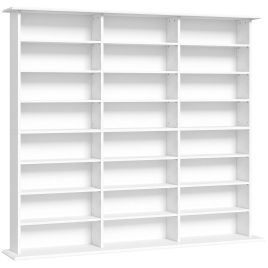 SPRINGVALE Media Storage Unit for 1,032 CDs or 594 DVDs with 24 Compartments and 18 Adjustable Shelves - White