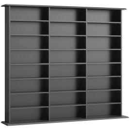 SPRINGVALE Media Storage Unit for 1,032 CDs or 594 DVDs with 24 Compartments and 18 Adjustable Shelves - Black
