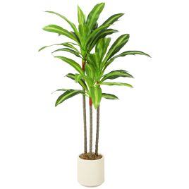 MONARA 90 cm Artificial Dracaena Tree with Lifelike Leaves and Bendable Trunks - Green