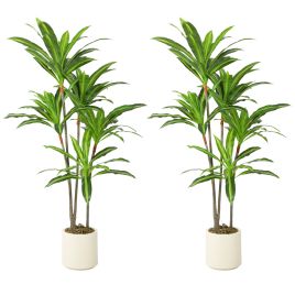 MONARA 150 cm Artificial Dracaena Tree with Bendable Trunks for Indoor Décor - Green
