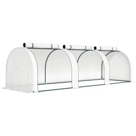 BEECHAM 295 x 100 cm Low Tunnel Garden Greenhouse for Plant Protection - White