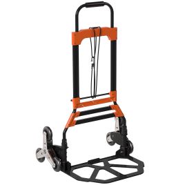 BARRINGTON 75 kg Heavy Duty Steel Foldable Hand Trolley with Wheels - Black and Orange