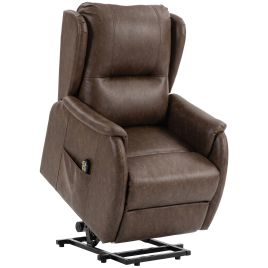 HOOKWOOD Dual Motor Power Lift Recliner Chair with Remote Control - Brown and Black