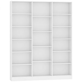 CLEOBURY 6 Tier Open Storage Bookcase with Anti Tip Hardware - White