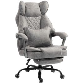 SUMMERFIELD Leathaire Big and Tall Executive Office Chair with Recline and Lumbar Support, 180 kg Capacity - Grey