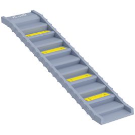 BATHFORD 10 Step Foldable Dog Car Ramp with Anti Slip Treads for Cars and High Beds - Grey