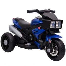BARNET Kids 3 Wheel Electric Ride On Motorcycle with Horn - Blue and Black