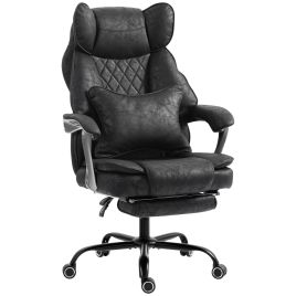 SUMMERFIELD Leathaire Big and Tall Executive Office Chair with Recline and Lumbar Support, 180 kg Capacity - Black