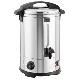 DROITWICH 6.5L 1500W Stainless Steel Catering Urn with Thermostat, Keep Warm Function and Tap - Silver Tone and Black