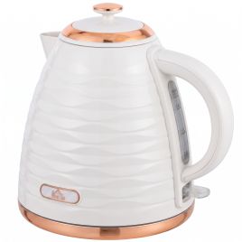 AURORE 3kW Rapid Boil Honeycomb Electric Kettle - Cream White and Rose Gold