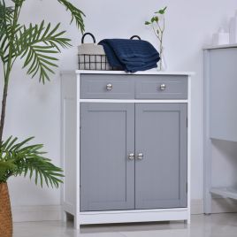 Versatile Design Bathroom Storage Cabinet 75x60cm - Grey/White