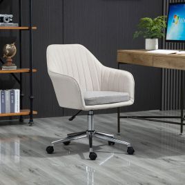 Leisure Linen Swivel Office Chair - Beige