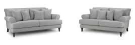 Russell Scrolled Arms 3 and 2 Sofa Set Set - Grey