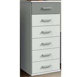 COMODO Grey Chest of Drawers - Tallboy, Medium-sized, 6 Drawers