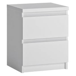 FABIA Bedside Table with 2 Drawers - White