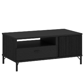 CENDRIX Coffee Table with 2 Doors and 1 Drawer - Black