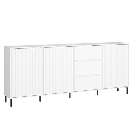AURELITH 3 Doors Sideboard with 3 Drawers - White