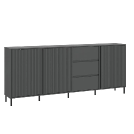 AURELITH 3 Doors Sideboard with 3 Drawers - Grey