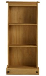 Corona Solid Pine Bookcase Low Narrow  - Brown