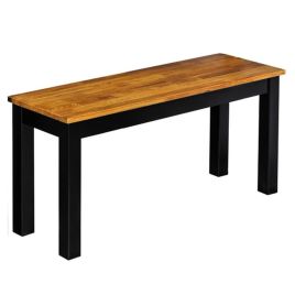 Copenhagen Solid Oak Bench - Black Oiled Frame