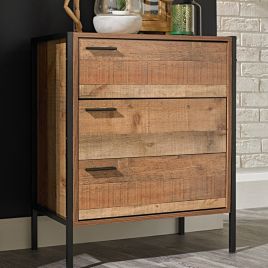 HORBURY Oak Finish Chest of Drawers - Medium-sized, 3 Drawers