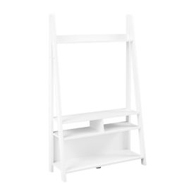 Tiva Ladder Style Tv Stand Unit with 3 Shelves - White