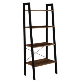 Ealing Black Metal 4 Tier Display Racks - Vintage Pine