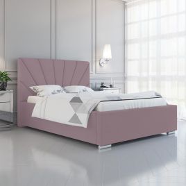 Khuduro Plush Velvet Fabric Bed, Pink Colour - 5 Sizes