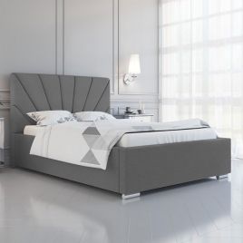 Khuduro Plush Velvet Fabric Bed, Grey Colour - 5 Sizes