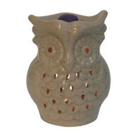 Ceramic Finish Owl Wax Melter Set - White