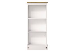 Classic Design Antique Wax Low Narrow Bookcase - White